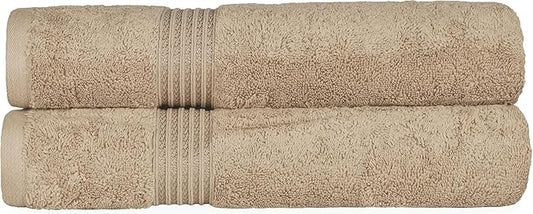 Superior Egyptian Cotton 2-Piece Bath Sheet Towel Set, Oversized Body Towels For Adults And Kids, Large Towel For Bath, Shower, Guest Bathroom, Spa, Gym, Resort, Essentials, Airbnb, Taupe