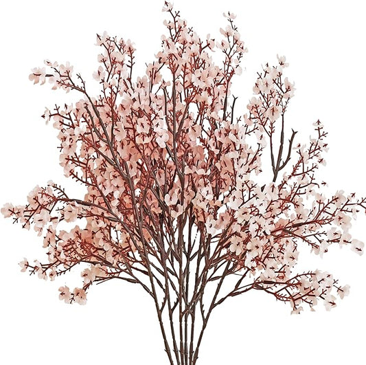 Mandy's Light Pink Artificial Baby’s Breath Flowers 6 Bundles Silk Gypsophila with Bendable Stems for Fall Centerpiece Wedding Decor and Table Arrangements