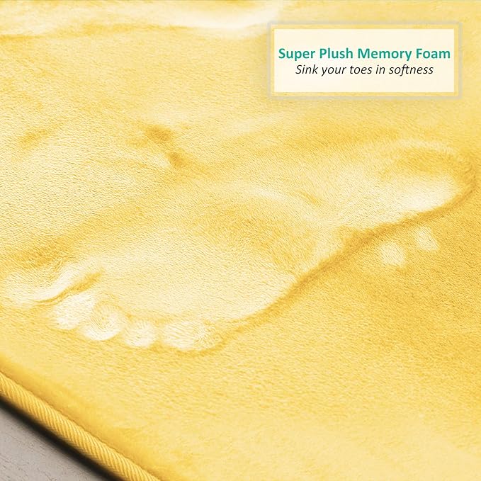 Clara Clark Bathroom Rugs, Velvet Memory Foam Bath Mat, Non-Slip Bath Rugs, Machine Wash, Dries Quickly, Ultra Soft Plush Bath Mats for Bathroom,