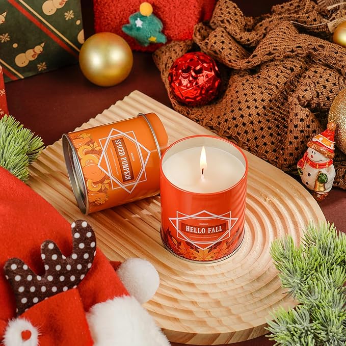 Holiday Scented Candle, 9oz Soy Aromatherapy for Home, Fall Winter Christmas Gifts for Women Men