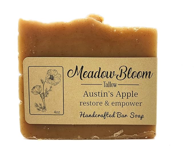 EST'D 2004 HC Meadow Bloom Tallow Bar Soap - Apple 2 Pack - Made with All Natural 100% Grass Fed Tallow Handmade Soap Bar - Great for Face or Body Soap
