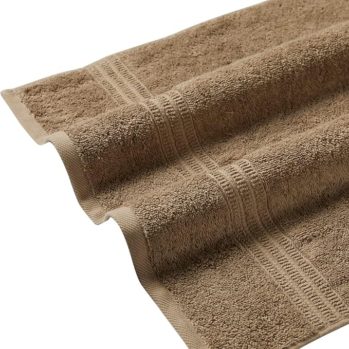 HOMELOVER 8 Piece Towel Set - 100% Organic Cotton, 2 Bath Towels, 4 Hand Towels, 2 Washcloths - 500 GSM, Hotel & Spa Quality, Soft, Quick Dry, Highly Absorbent Bathroom Essentials (Cone Brown)