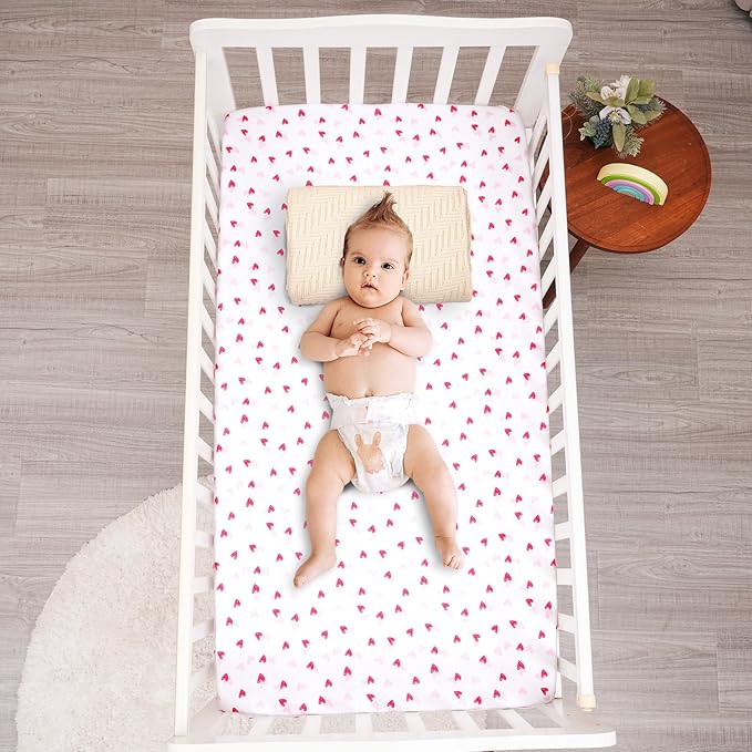 david's kids 3 Pack Fitted Crib Sheets, Ultra Soft Breathable Comfortable Baby Sheet Set for Boys Girls Neutral, 28x52 Inch Fits Standard Crib and Toddler Mattresses, Rainbow