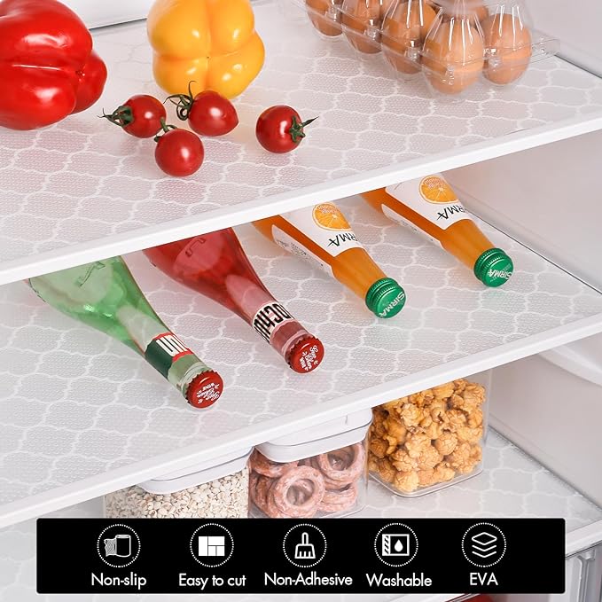 Cooyes Shelf Liner – Non-Slip Shelf Liners for Kitchen Cabinets – Waterproof Shelf Paper with Modern Pattern – Durable EVA Cabinet Liners