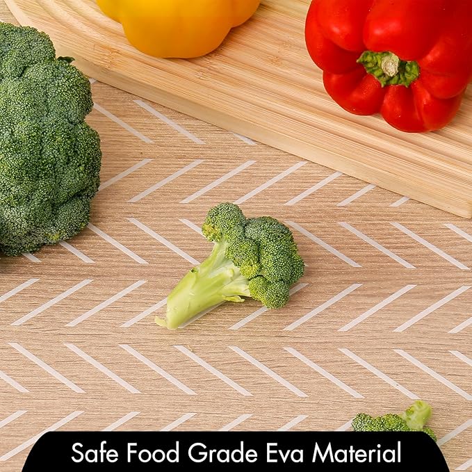 Cooyes Shelf Liner – Non-Slip Shelf Liners for Kitchen Cabinets – Waterproof Shelf Paper with Modern Pattern – Durable EVA Cabinet Liners