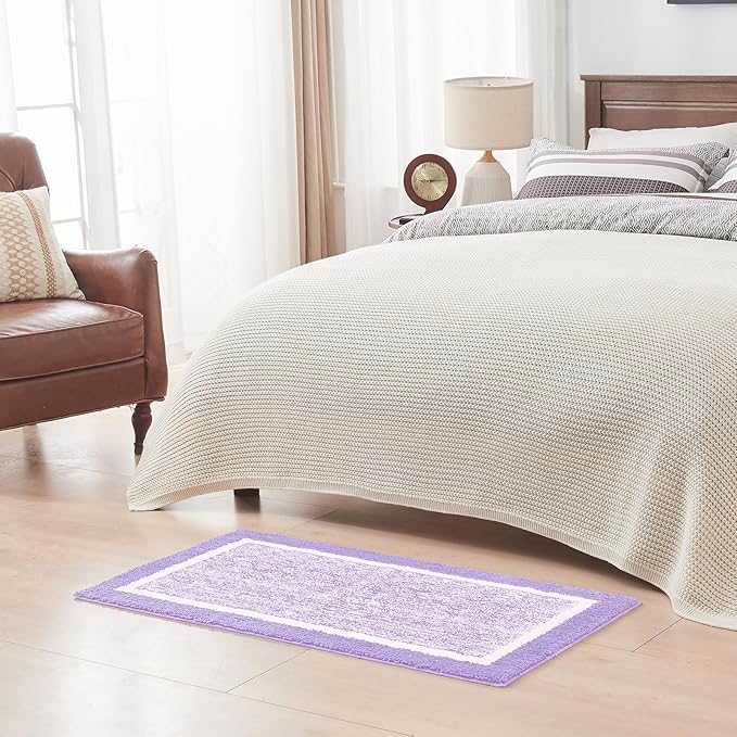 CozeCube Bath mats for Bathroom Non Slip, Purple Bath Rug, Fluffy Bath Rugs for Bathroom Washable, Extra Soft and Absorbent Microfiber Runner Rug, 47" x 24"