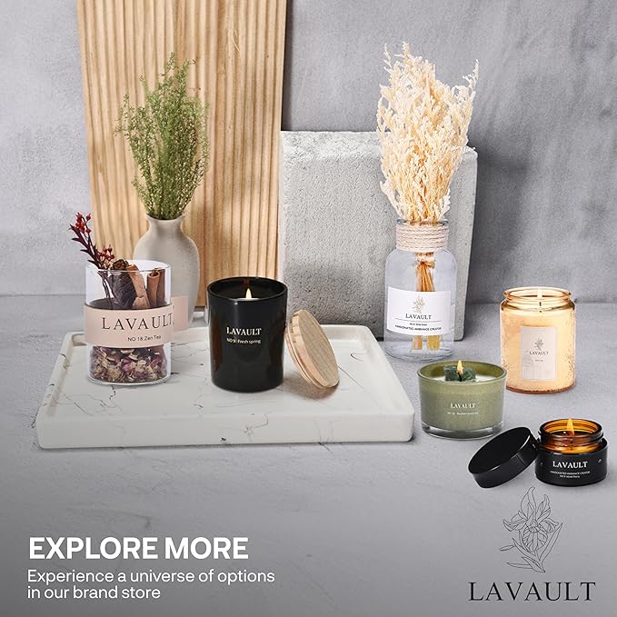 Scented Diffuser - Glass Jar with Dried Herbs and Flower - Reed Diffuser Set - Long-Lasting Fragrance and Relaxing - Bathroom Fragrance Diffuser - Zen Tea Scent