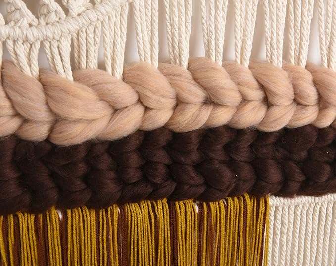 IOWER Macrame Wall Hanging Woven Large Colorful Macrame Wall Decor Fiber Art Handmade Home Room Decor 40" W*32" L