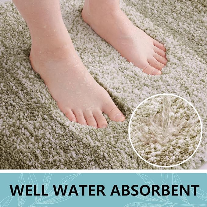 Arotive Microfiber Bathroom Rugs, Shaggy Soft and Absorbent Bath Rug, Non-Slip, Thick Plush Machine Washable Dry Bath Mats for Bathroom, Tub and Shower, 44x24, Coffee