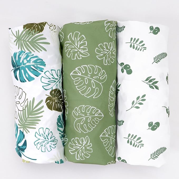 david's kids 3 Pack Bassinet Sheets, Ultra Soft Breathable Comfortable Baby Sheet Set for Boys Girls Neutral, Univeral Fit for Most Cradle and Bassinet Mattress, Leaf