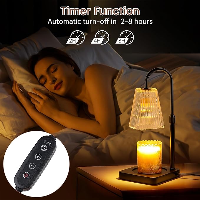 Candle Warmer Lamp with Timer - Electric Melter Candle Lamp Dimmable Candle Heater