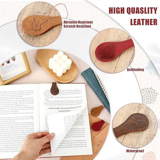 Magnetic Leather Bookmark, 3 PCS Vintage Magnetic Bookmarks for Women Men Personalized Bookmark Clips Leather Book Marks for Reading Gifts for Book Lover Readers Teachers Students