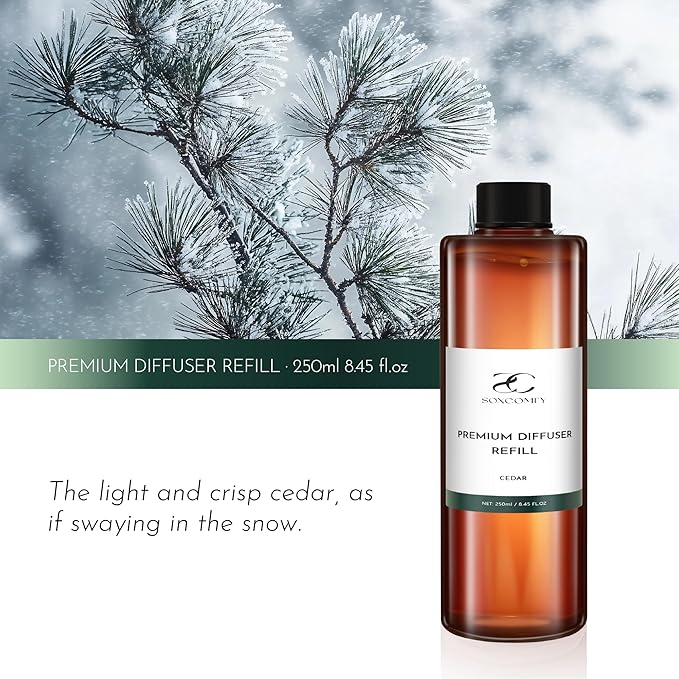 Diffuser Oil Luxury Essential Oils for Diffuser Refill & Air Freshener,Long-Lasting Natural Home Fragrance and Hotel Scent for Diffusers - 8.45 Fl.oz(250ml), Cedar