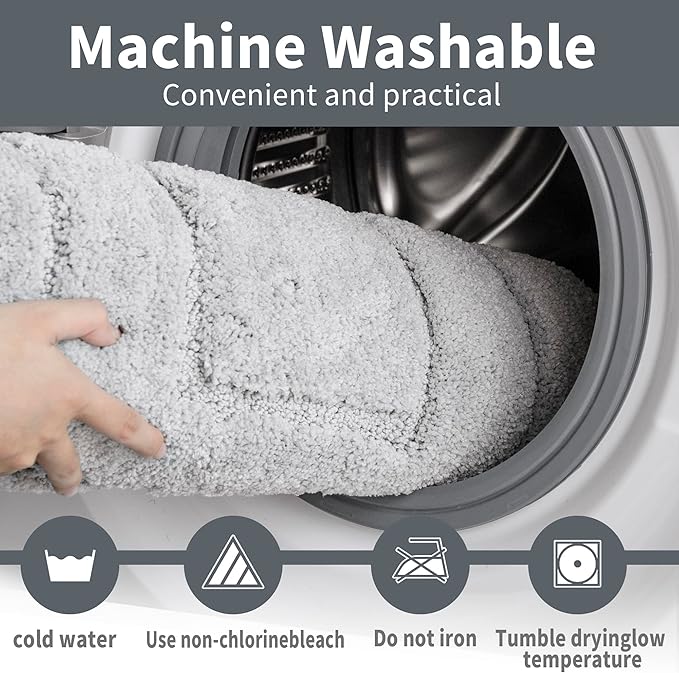 GRANNY SAYS Long Bathroom Rug Mat, Bath Mats Non-Slip, Super Soft and Water Absorbent, Large Bath Rugs, Machine Wash Dry, Bathroom Runner Rugs for Floor, Tub and Shower, 24 x 48