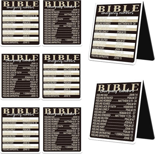Bible Emergency Numbers Magnetic Bookmarks: 8 Pcs Christian Scriptures Magnet Book Marks, Religious Book Page Markers, Gifts Sunday School Bible Study Supplies