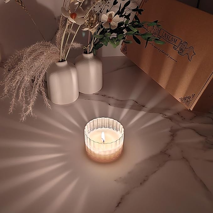 Scented Candle Set | Aroma Candle Collection: Versatile Decorative Candle Sets for Any Occasion (Scented Candle Set - Clear Ripple Cups - 6 pcs)