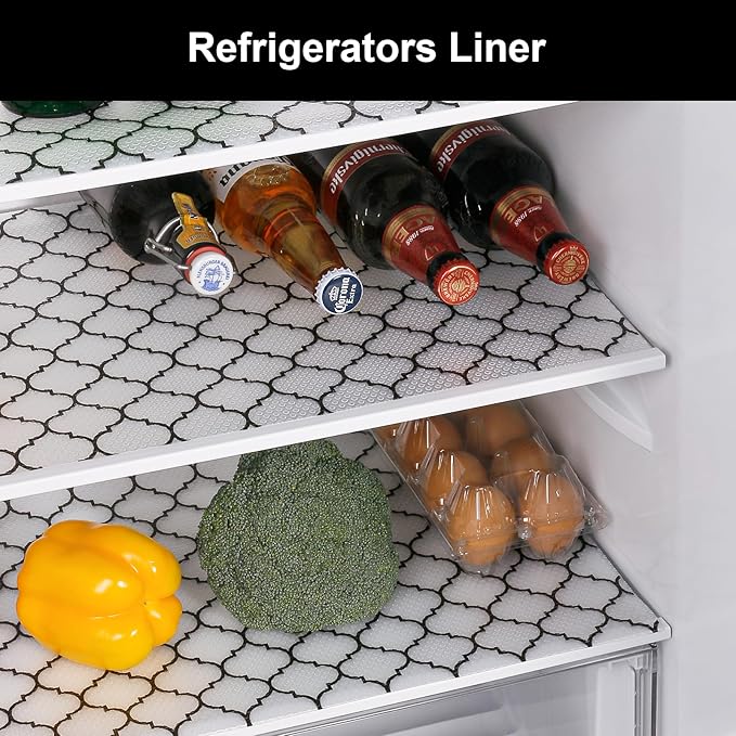 Cooyes Shelf Liner – Non-Slip Shelf Liners for Kitchen Cabinets – Waterproof Shelf Paper with Modern Pattern – Durable EVA Cabinet Liners