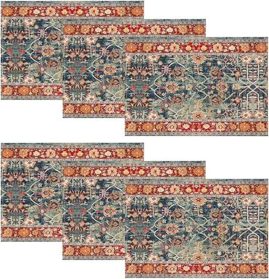 Artoid Mode Boho Bohemia Style Placemats Set of 6, 12x18 Inch Country Rustic Farmhouse Magical Fall Table Mats for Party Kitchen Dining Decoration
