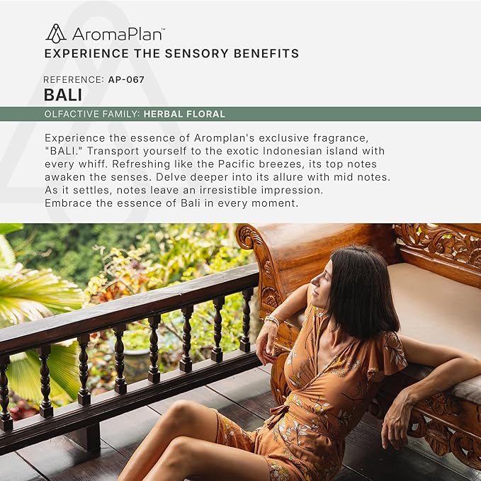 Aromaplan Hotel Scents Bali 5 Fl Oz (148ml), Home Luxury Aroma & Hotel Fragrance Diffuser Oil- Hotel Diffuser Oil for Aromatherapy- USA Made, Bigger Bottle, Bolder Aroma & Longer Lasting