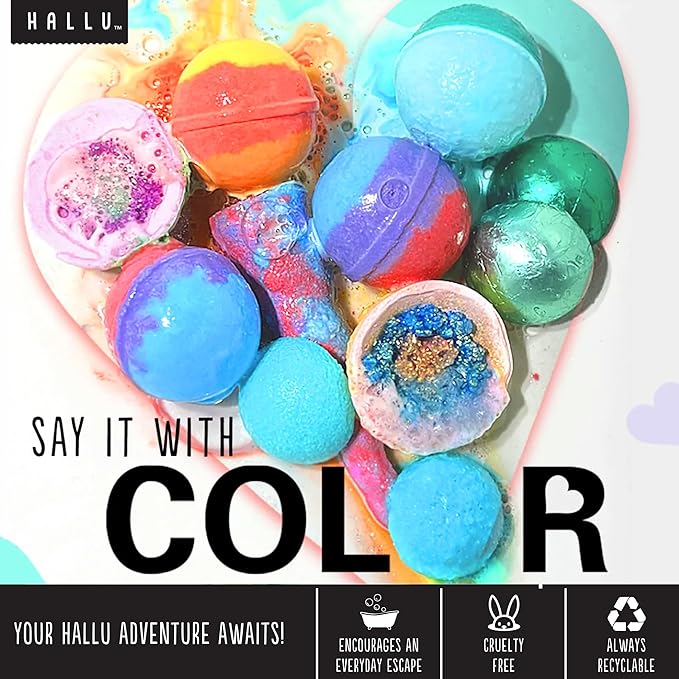Hallu Tropical Beach Geode Bath Bomb, 85 g Each, Pack of 6