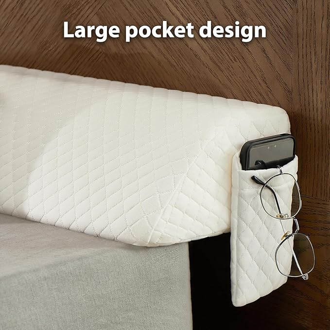 King Size Bed Wedge Pillow for Headboard Gap,76"x10"x6" Bed Gap Filler(0-8") Between Headboard and Mattress,Stop Loosing Your Pillows