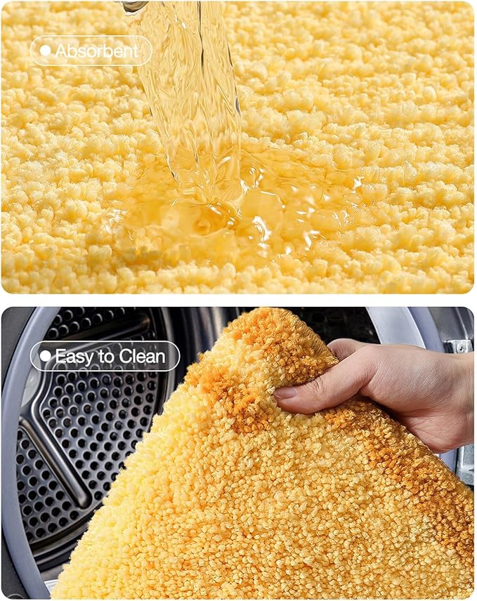 LUMI Cute Bathroom Rugs, Funny Fruit Runner Rug, Soft Plush Fluffy Bath Mat, Absorbent, Non-Slip for Bathroom, Kitchen Sink, Bedroom, Kid's Bedroom, and Living Room, 18.5"x39.5", Banana