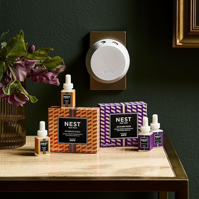 NEST New York Smart Home Fragrance Diffuser Refill Smart Vials, Pumpkin Chai - Set of 2 - Designed for NEST x Pura 3 and NEST x Pura 4 Diffusers - Cruelty Free, Vegan - Made in USA