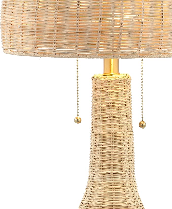 JONATHAN Y JYL4040A Joanie 22'' Bohemian Rustic Iron LED Table Lamp Farmhouse Coastal Bedside Desk NightStand for Bedroom Living Room Office College Bulbs Included, Natural/Brass Gold, 13.0 in