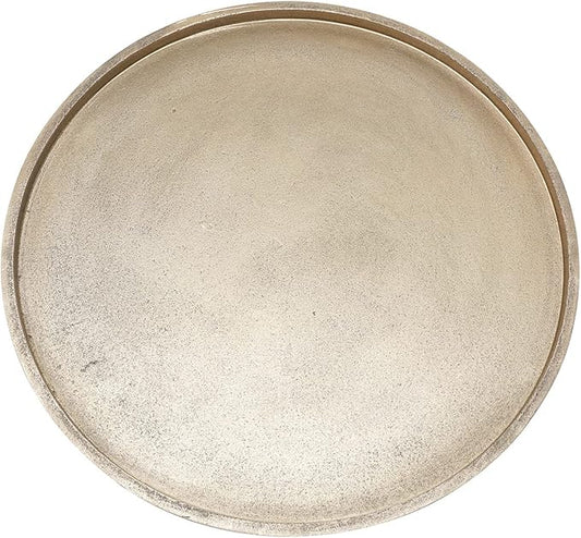 DN DECONATION Gold Tray, Large Decorative Trays for Coffee Table, Ottoman, Farmhouse Tray, Round Wooden Trays for Living Room Decor