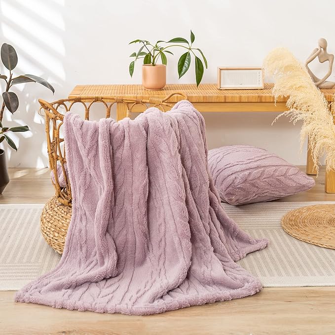 YUSOKI Sherpa Twin XL Blanket-3D Stylish Design Super Soft Fuzzy Cozy Warm Blanket Thick Plush Fluffy Furry Blankets for Teen Girls Women Couch Bed Sofa Chair Men Boys Gift(Rose Pink,65"x90")