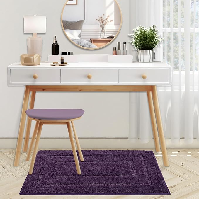 GRANNY SAYS Bathroom Rug Mat,36" x 24" Bath Mats for Bathroom Non-Slip, Super Soft and Water Absorbent, Microfiber Bath Rugs, Machine Wash Dry, Large Shower Bath Rugs for Floor, Purple
