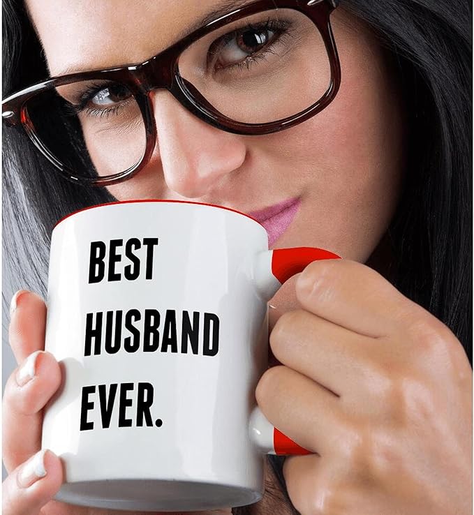 3dRose Coffee Mug, Size - 15oz - Best Husband Ever, Black Lettering On White Background Xander inspirational quotes - funny coffee cup gift