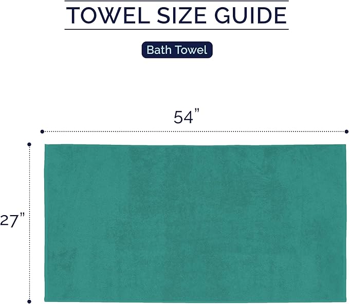 Elegant Comfort Premium Turkish Cotton 2 Pack Bath Towel Set - 27 x 54 inch, Luxurious Hotel Spa Quality 100% Turkish Cotton 2PC Bath Towel Set - Highly Absorbent - Soft Bathroom Towels, Turquoise