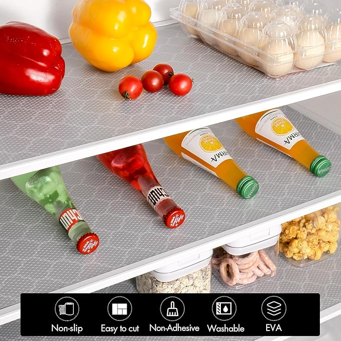 Cooyes Shelf Liner – Non-Slip Shelf Liners for Kitchen Cabinets – Waterproof Shelf Paper with Modern Pattern – Durable EVA Cabinet Liners