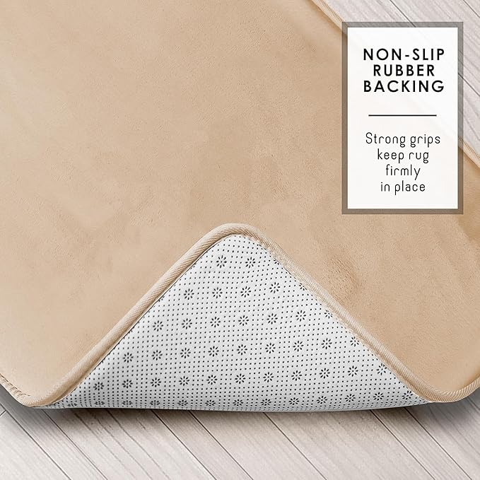 Clara Clark Bathroom Rugs, Velvet Memory Foam Bath Mat, Non-Slip Bath Rugs, Machine Wash, Dries Quickly, Ultra Soft Plush Bath Mats for Bathroom,
