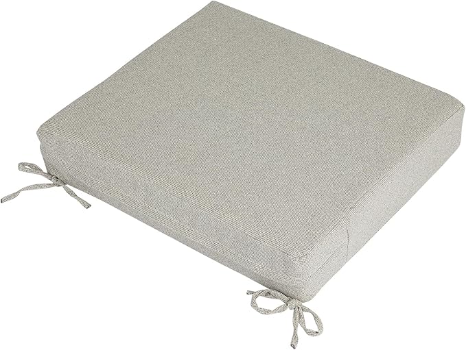 Patio Cushion Covers with Ties, 2 Pack, Outdoor Water Resistant Deep Seat Chair Cushion Slipcover 22x20x4 Inch for Garden Couch Sofa (Replacement Cover Only)-Warm Grey