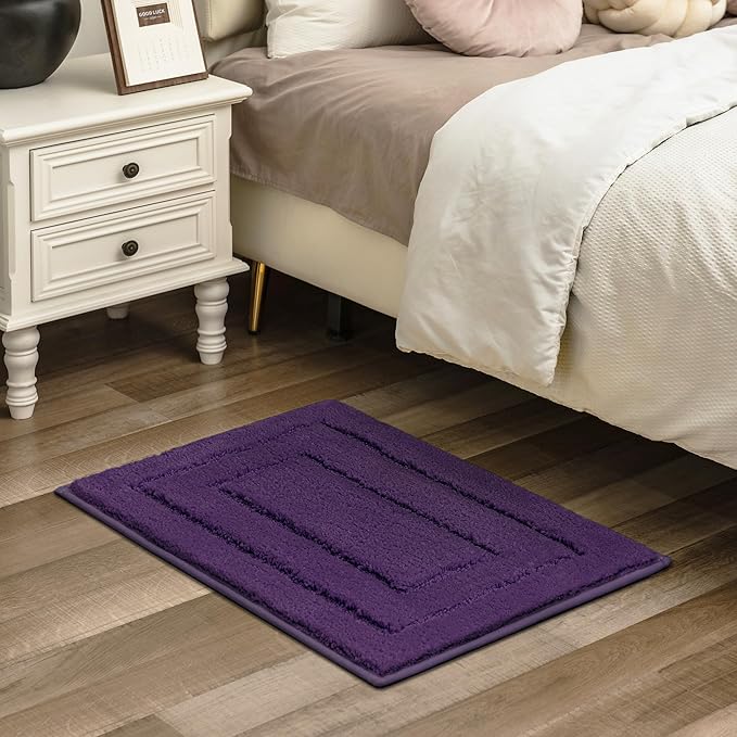 GRANNY SAYS Bathroom Rugs, Soft Bath Mats for Bathroom, Bath Rugs Non Slip Washable Rug, 32" x 20", Water Absorbing Bath Mat, Shaggy Rug Bath Mats for Shower Room Floor, Purple