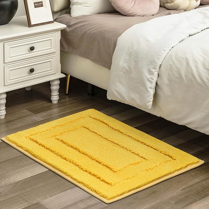 GRANNY SAYS Bathroom Rug Mat,36" x 24" Bath Mats for Bathroom Non-Slip, Super Soft and Water Absorbent, Microfiber Bath Rugs, Machine Wash Dry, Large Bath Rugs for Floor, Yellow