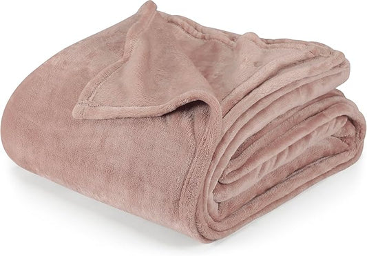 Utopia Bedding Rose Pink Fleece Blanket Full Size Lightweight Fuzzy Soft Anti-Static Microfiber Bed Blanket (90x84 Inch)