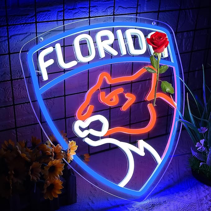Ice Hockey Neon Sign Wall Decor Sports Neon Sign for Man Cave Hockey Player LED Light for Garage Decor Dormitory Bar Club Shop Wall Great Birthday Gift for Sports Fans(ZKXD320)