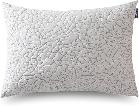 Dafinner Adjustable Shredded Memory Foam Pillow King Size - 100% Removable Cover from Bamboo Derived Rayon, Cooling Medium Bed Pillow for Side Stomach & Back Sleepers - Pack of 1, 20"x36"
