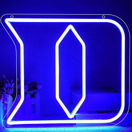 University Neon Signs,Letter D Neon LED Sign,University Basketball Team Logo Neon Signs,University Name Light Signs for Man Cave,Dorm Decor for College Students,Sport Fans,Size 13.8 * 12.2in(FMXD117)