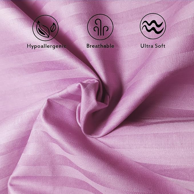 Toddler Pillowcases Set of 2, Hypoallergenic 14x19 Pillow Cover Fits Pillows Sized 13x18 or 14x19, 100% Soft Cotton Envelope Closure Kids Pillowcase for Sleeping, Machine Washable, Pink Stripe