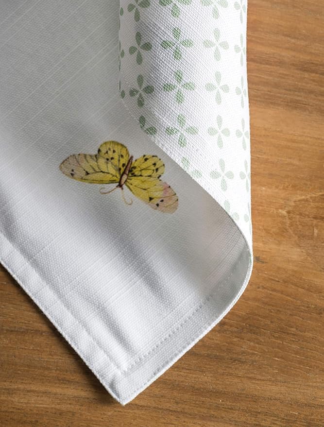 Maison d' Hermine Placemats Set of 4 100% Cotton Washable Cloth Place Mats, Reusable Table Mats for Kitchen Dining Decoration, Party, Wedding, Restaurant Spring/Summer (Printemps, 13" x 19")