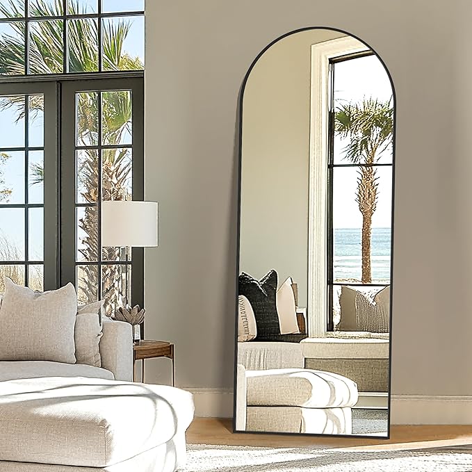 Arched Full Length Mirror, 56"x20" Gold Standing Body Mirror for Wall, with Aluminum Alloy Frame for Bedroom, Living Room, Dressing Room