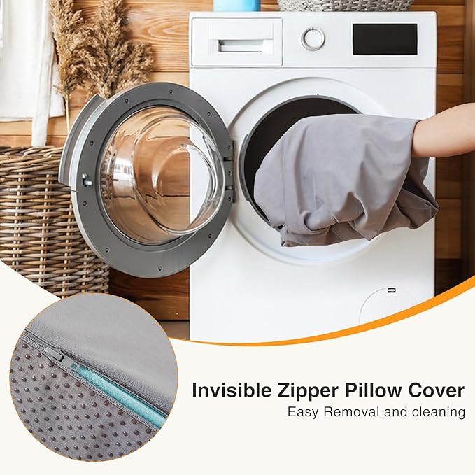 Side Wedge Pillow for Sleeping, Versatile Bed Wedge Back Pillow for Pregnancy, Back Pain, Leg Elevation and Side Sleepers, Memory Foam Body Positioner with Cover, Anti-Slip Base, Velvet