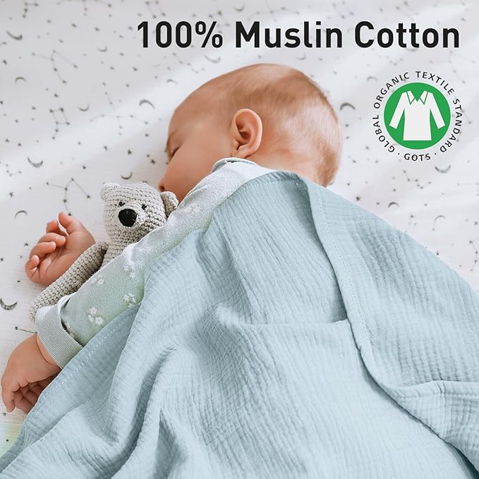 GLLQUEN BABY Muslin Swaddle Blankets for Girls Boy, 4-Pack Baby Blankets for Girl Boy, Newborn Receiving Blanket, Baby Swaddle Blanket Unisex, Baby Essentials, Registry & Gift