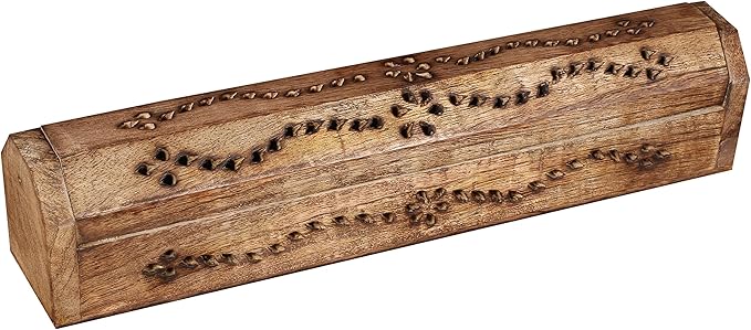 Incense Holder, Incense Stick Holder, Incense Holder for Sticks Used for Room Décor, Cool Room Spiritual Décor, Aromatherapy, Incense Burner with Storage Compartment 12 Inch Antique Natural