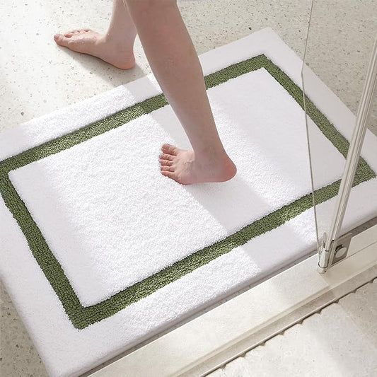 Color&Geometry Bathroom Rugs, Water Absorbent and Quick Dry Microfiber Bath Rugs-24"x43", Non-Slip, Machine Washable, Extra Soft Plush Bath Mats for Bathroom, Laundry Room, Shower and Tub