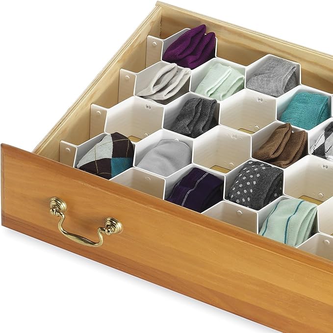 Whitmor Honeycomb Drawer Organizer - White - Set of 3